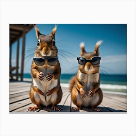 Cute Squirrels Canvas Print