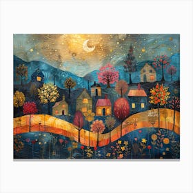 Night In The Village 2 Canvas Print