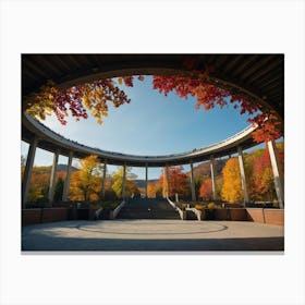 Fall Leaves In A Park Canvas Print