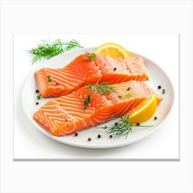 Salmon On A Plate 1 Canvas Print