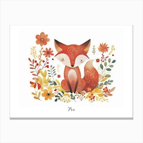 Little Floral Fox 3 Poster Canvas Print