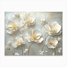 White Flowers 14 Canvas Print