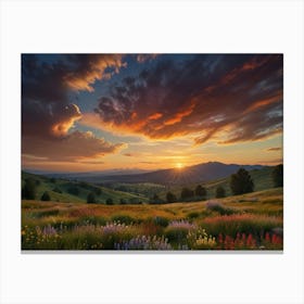 Leonardo Lightning Xl A Serene Landscape Of A Colorful Sunset 0 Toile