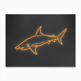 Orange Smooth Hammerhead Neon Shark 6 Canvas Print