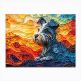 Scottish Terrier Paper Quilling Dog Portrait Canvas Print