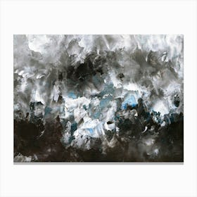 Abstract Painting, Acrylic On Canvas, Black Color. Canvas Print