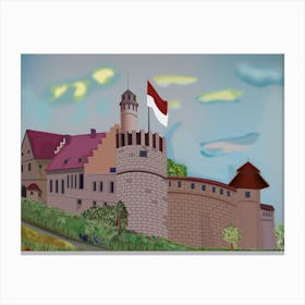 Landscape With Altenburg Castle In The Town Of Bamberg In Germany Canvas Print