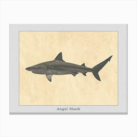 Angel Shark Silhouette 4 Poster Canvas Print