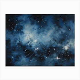 Abstract Grunge Pattern Intertwining Dark Textures Reminiscent Of A Foggy Night Sky Nebulous Form (1) Canvas Print