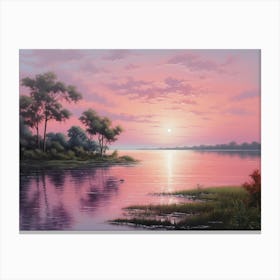 Sunset By The Lake Canvas Print