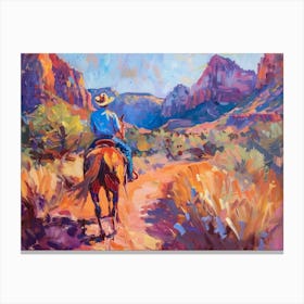 Cowboy Painting Zion National Park Utah 2 Canvas Print