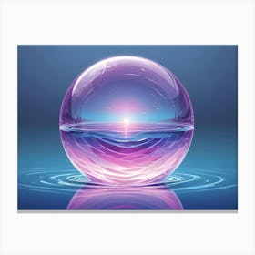 A Transparent, Glass Egg Filled With Water Canvas Print