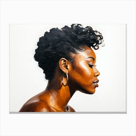 Side Profile Of Beautiful Woman Oil Painting 165 Canvas Print