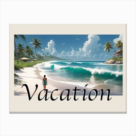 Vacation Vibes Escape the Ordinary White Beach 3 Canvas Print