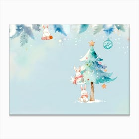 Watercolor Christmas Background Canvas Print