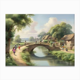 Chinese Village paintings art print Canvas Print