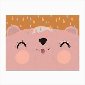 Happy Bear Rosy Canvas Print