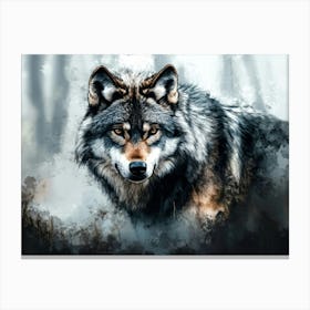 Fantasy Illustration of a Wild Animal Wolf 1 Canvas Print