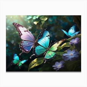 Butterflies In The Forest Canvas Print