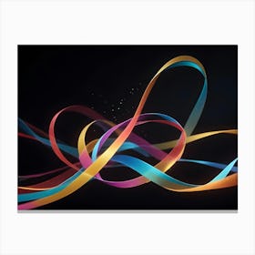 Abstract Image Of Colorful, Glowing Lines On A Black Background, Creating A Dynamic And Energetic Effect Canvas Print