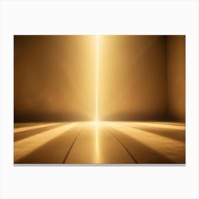 Abstract Image Of A Beam Of Light Shining From The Top Of The Frame, Creating A Bright, Golden Spotlight On The Floor Canvas Print