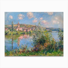 Village Oasis Painting Inspired By Paul Cezanne Canvas Print