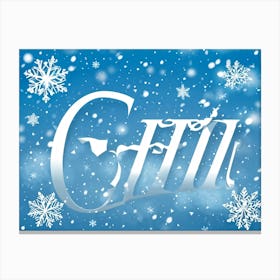 Calligraphic Text That Reads Greeting Decorated With Elements Of Celebration Such As Snowflakes An (1) 2 Canvas Print