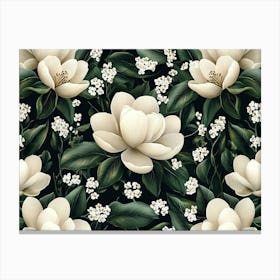 Magnolia Flowers Seamless Pattern, Luxury Floral 1 Toile