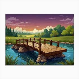 Bridge Over The River 1 Canvas Print