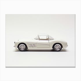 Toy Car 55 Corvette White Canvas Print