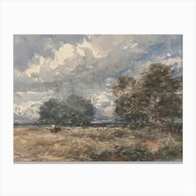Shepherding The Flock, Windy Day, David Cox Canvas Print