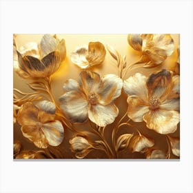 Gold Flowers 13 Canvas Print