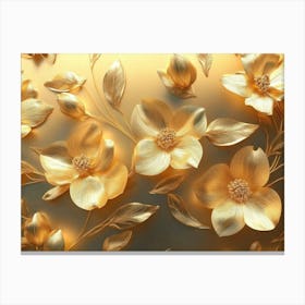 Gold Flowers 55 Canvas Print