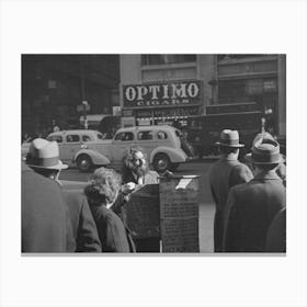 Untitled Photo, Possibly Related To Group Of Men On 7th Avenue And 28th Street, New York City By Russell Lee Canvas Print