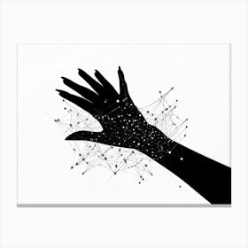 Abstract Composition Featuring A Black Hand Formed By A Constellation Of Arrows And Pointers Set In (4) Canvas Print