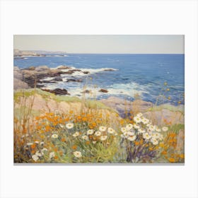European Floral Coast Painting Canvas Print