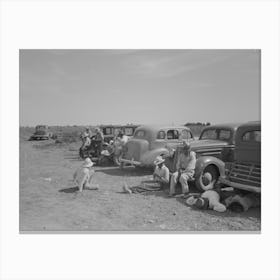 Imperial County, California, Agricultural Workers During Lunch Hour By Russell Lee Canvas Print