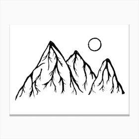 Mountains Line Canvas Print