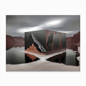 Cube in the crater Canvas Print