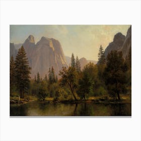 Cathedral Rocks, Yosemite Valley, Albert Bierstadt Canvas Print