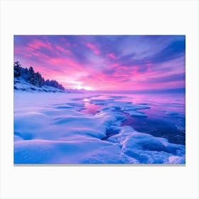 Sunset In The Snow Canvas Print