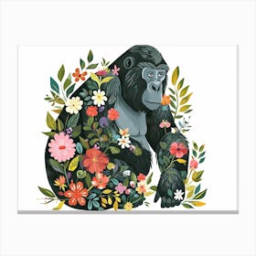 Little Floral Gorilla 2 Canvas Print