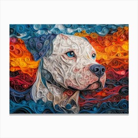 Dogo Argentino Paper Quilling Dog Portrait II Canvas Print