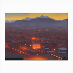 Cityscape At Dusk Canvas Print