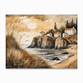 European Coastal Painting (1) Canvas Print