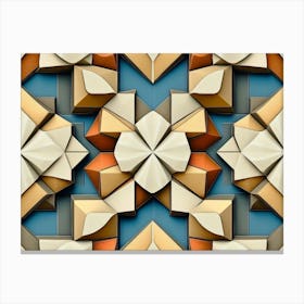 Seamless Relief Sculpture Designation Retro Pattern Polygon Geometry Cross Kaleidoscope 1 Canvas Print