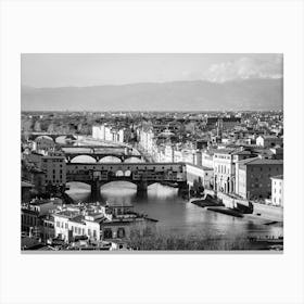 Florence In Black And White 10 Canvas Print