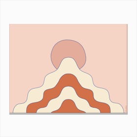 Open Your Mind Light Pink And Orange Playful Wavy Canvas Print