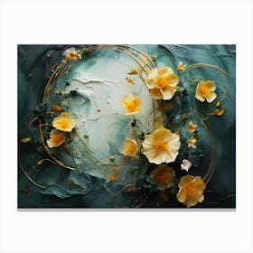 Yellow Flowers Abstract Painting Canvas Print