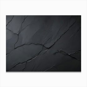 Dark Grey Textured Background With Cracks And A Grunge Effect Canvas Print